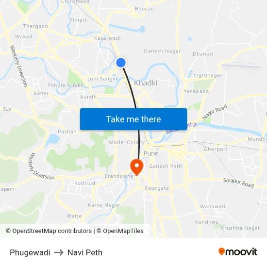 Phugewadi to Navi Peth map
