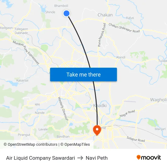 Air Liquid Company Sawardari to Navi Peth map