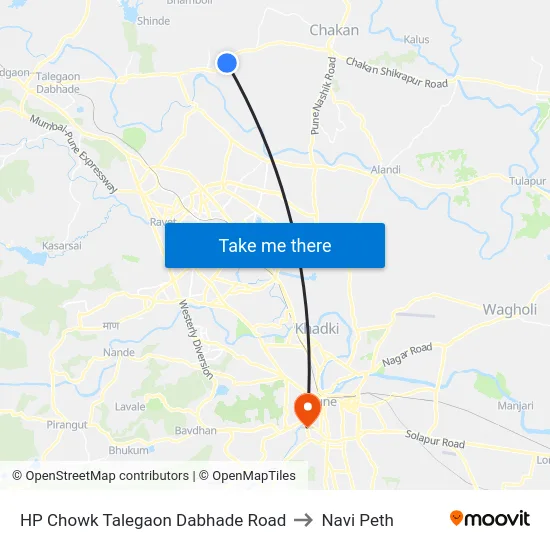 HP Chowk Talegaon Dabhade Road to Navi Peth map