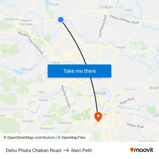 Dehu Phata Chakan Road to Navi Peth map