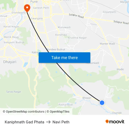 Kaniphnath Gad Phata to Navi Peth map