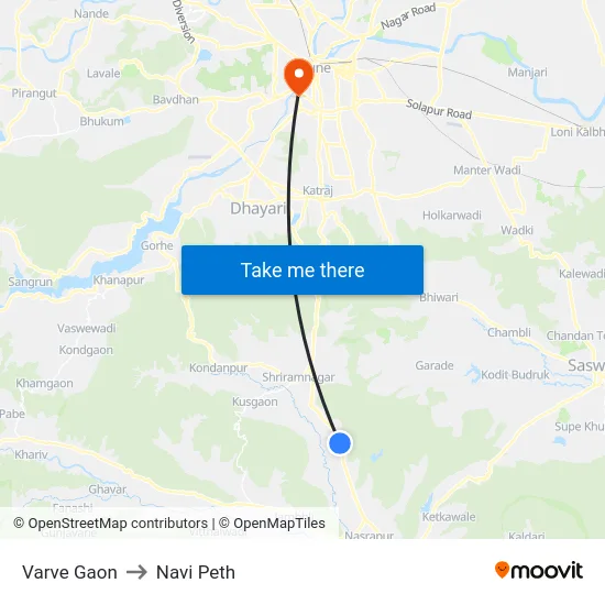 Varve Gaon to Navi Peth map