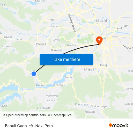 Bahuli Gaon to Navi Peth map