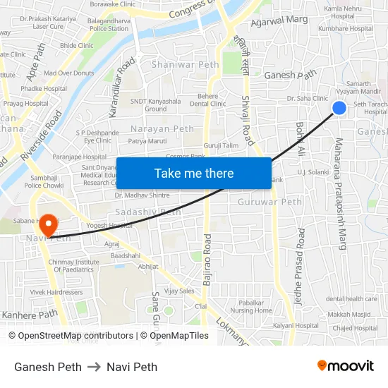 Ganesh Peth to Navi Peth map