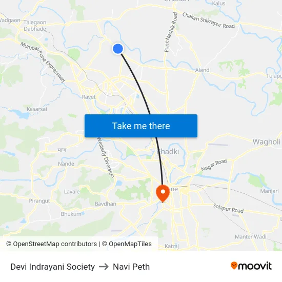 Devi Indrayani Society to Navi Peth map