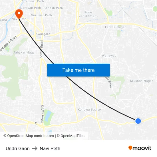 Undri Gaon to Navi Peth map