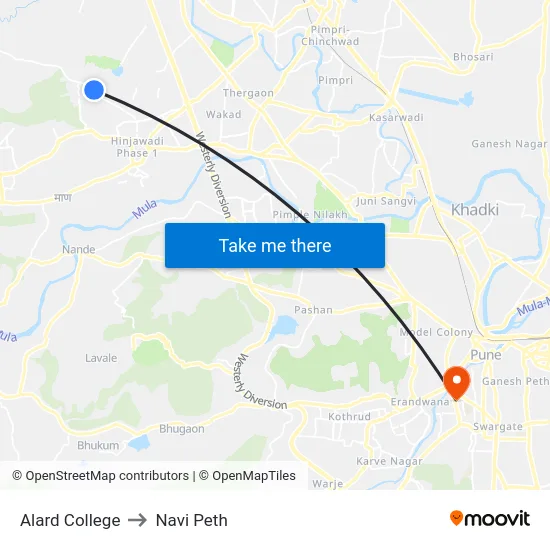 Alard College to Navi Peth map