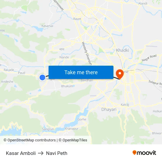 Kasar Amboli to Navi Peth map