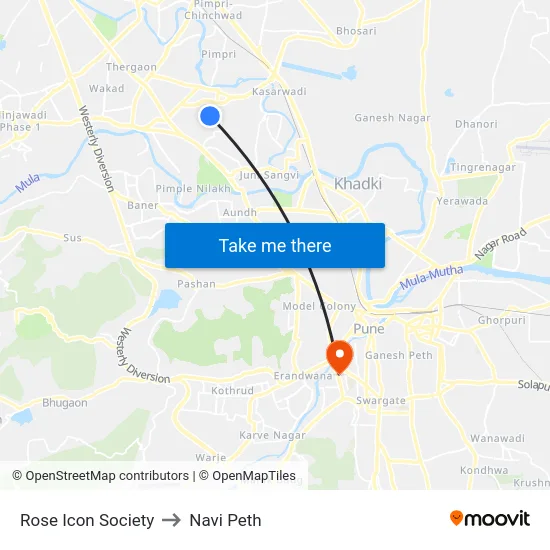 Rose Icon Society to Navi Peth map