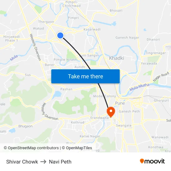 Shivar Chowk to Navi Peth map