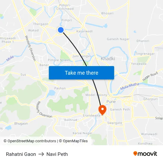 Rahatni Gaon to Navi Peth map