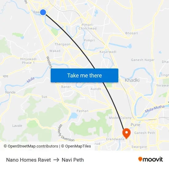 Nano Homes Ravet to Navi Peth map