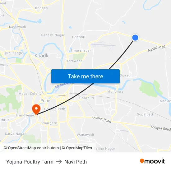 Yojana Poultry Farm to Navi Peth map