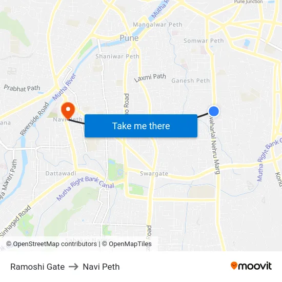 Ramoshi Gate to Navi Peth map