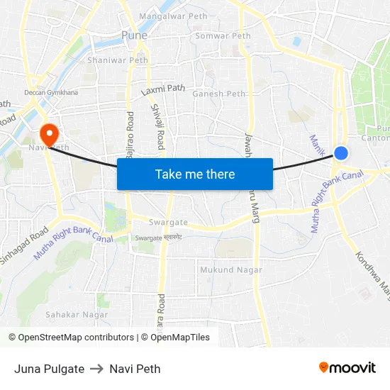 Juna Pulgate to Navi Peth map
