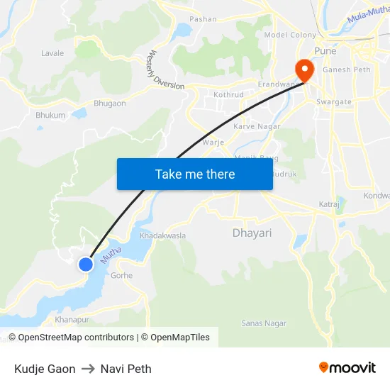 Kudje Gaon to Navi Peth map