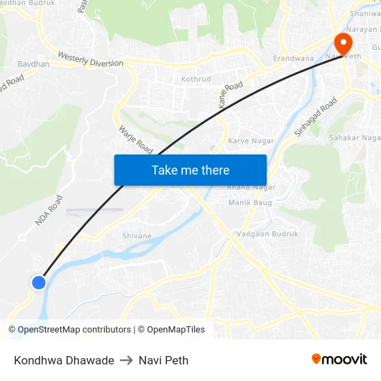 Kondhwa Dhawade to Navi Peth map