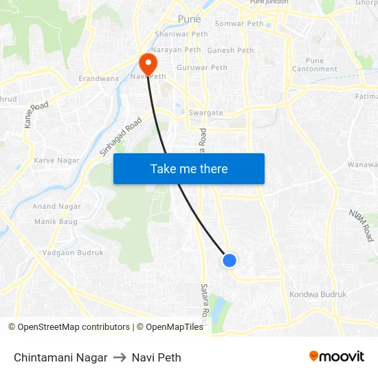 Chintamani Nagar to Navi Peth map