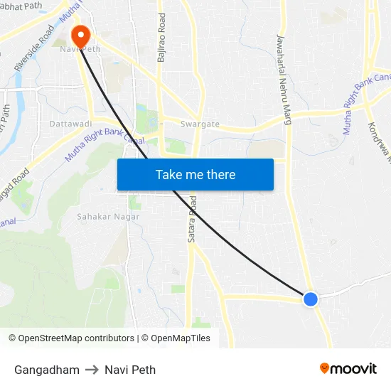 Gangadham to Navi Peth map