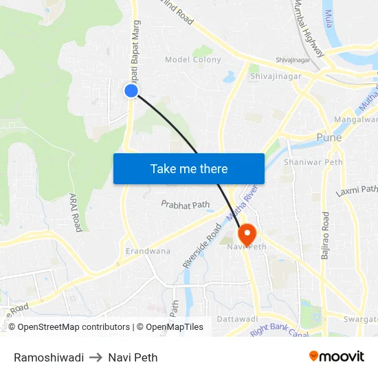 Ramoshiwadi to Navi Peth map
