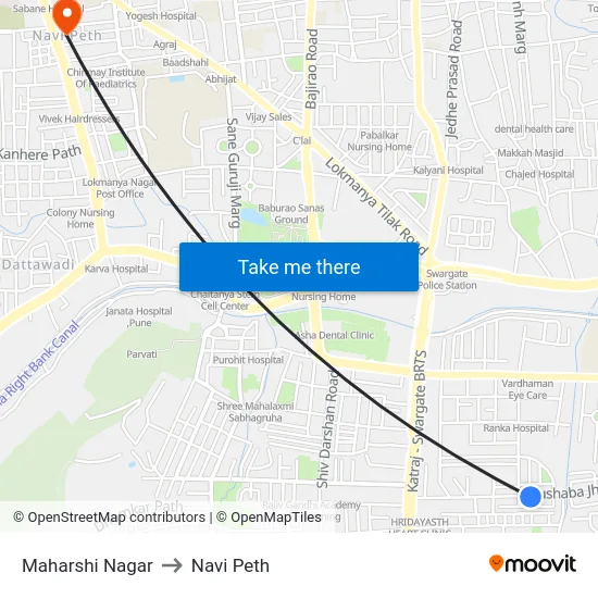 Maharshi Nagar to Navi Peth map