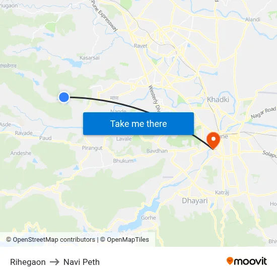 Rihegaon to Navi Peth map