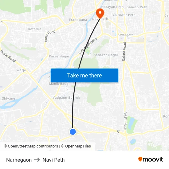 Narhegaon to Navi Peth map