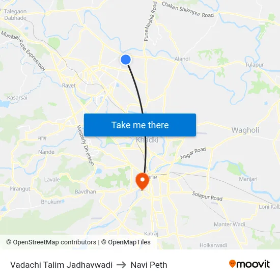 Vadachi Talim Jadhavwadi to Navi Peth map