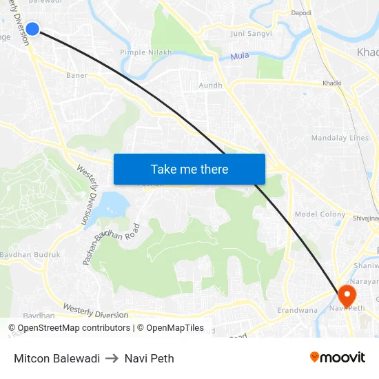 Mitcon Balewadi to Navi Peth map