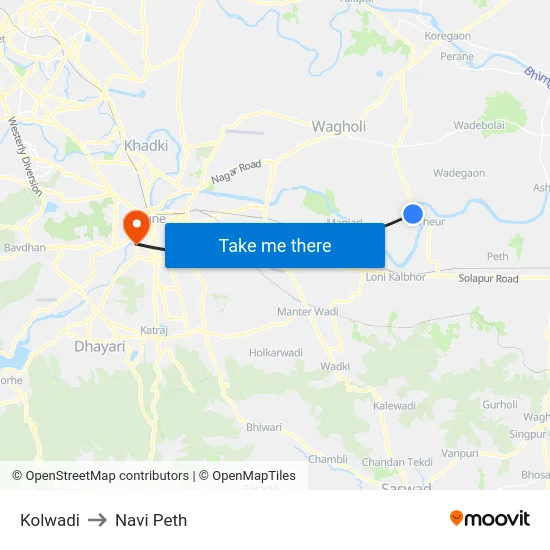 Kolwadi to Navi Peth map