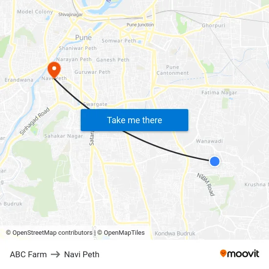ABC Farm to Navi Peth map