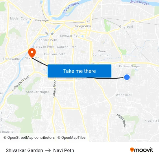 Shivarkar Garden to Navi Peth map