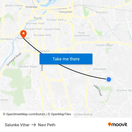 Salunke Vihar to Navi Peth map