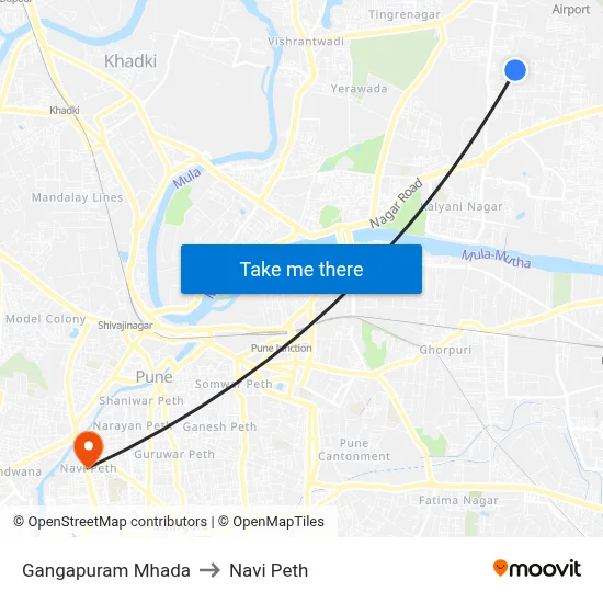 Gangapuram Mhada to Navi Peth map