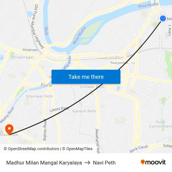 Madhur Milan Mangal Karyalaya to Navi Peth map