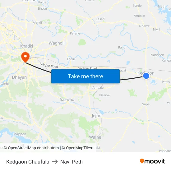 Kedgaon Chaufula to Navi Peth map