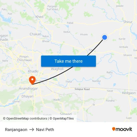 Ranjangaon to Navi Peth map