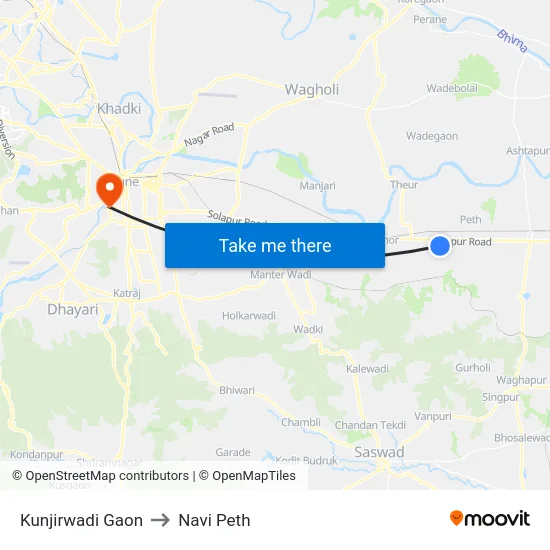 Kunjirwadi Gaon to Navi Peth map