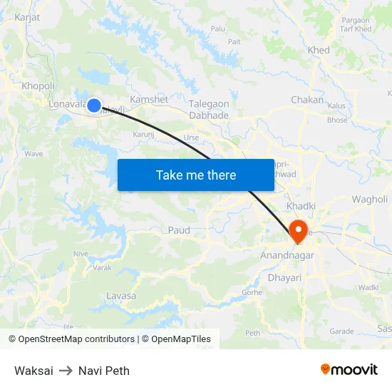 Waksai to Navi Peth map