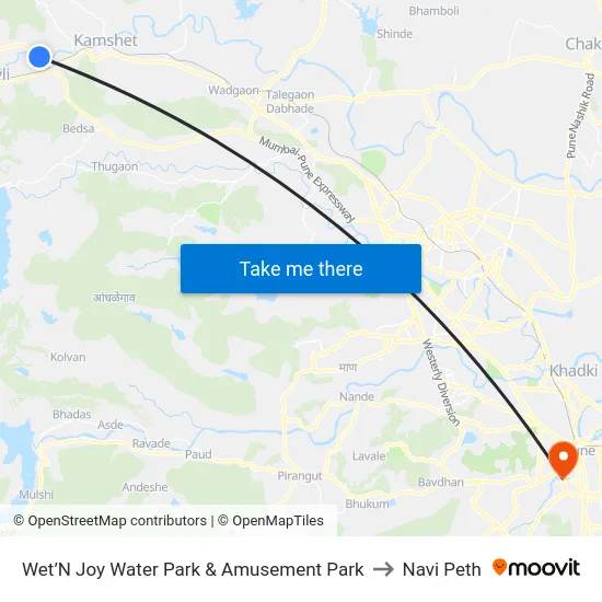 Wet’N Joy Water Park & Amusement Park to Navi Peth map