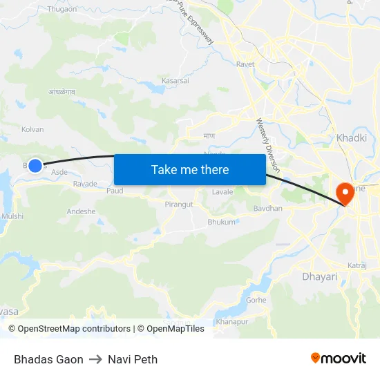 Bhadas Gaon to Navi Peth map