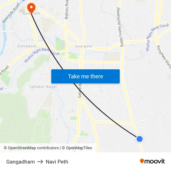 Gangadham to Navi Peth map