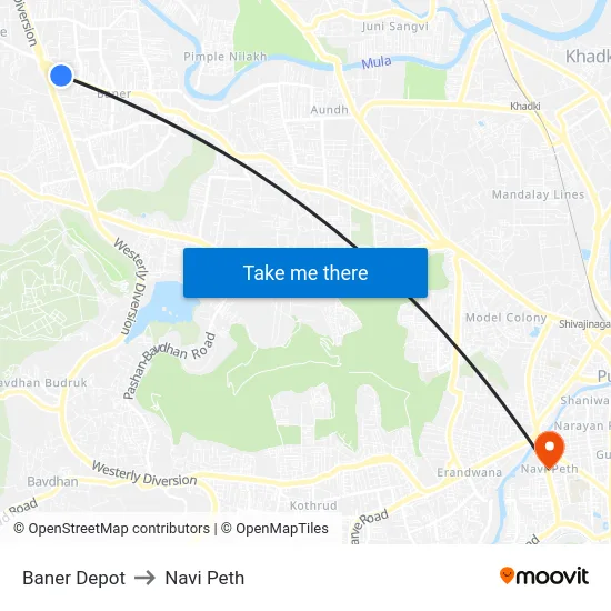Baner Depot to Navi Peth map