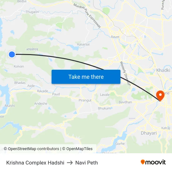 Krishna Complex Hadshi to Navi Peth map
