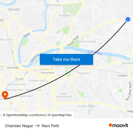 Chandan Nagar to Navi Peth map