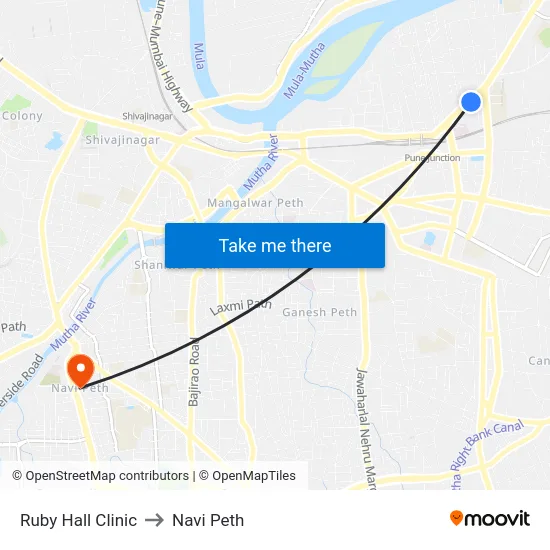 Ruby Hall Clinic to Navi Peth map
