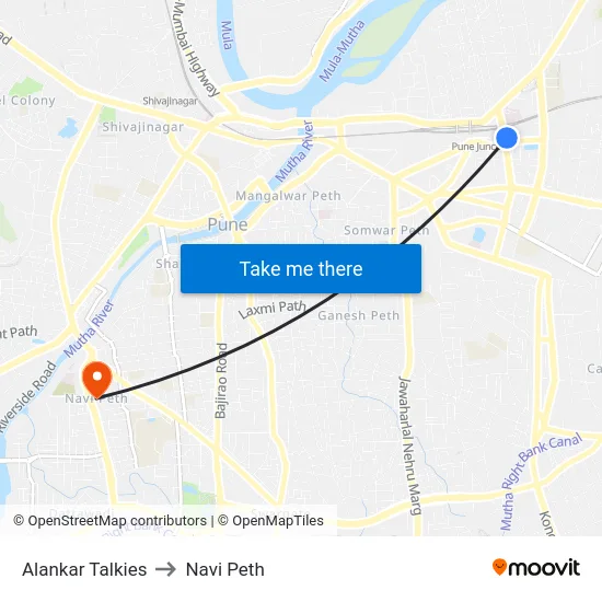 Alankar Talkies to Navi Peth map