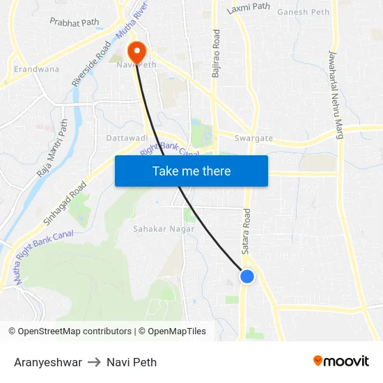 Aranyeshwar to Navi Peth map