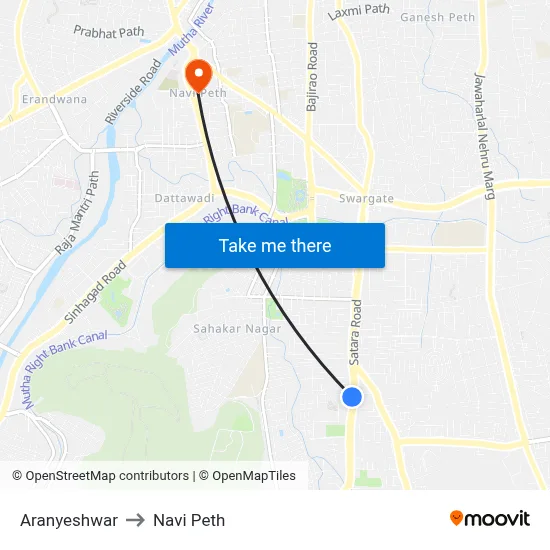 Aranyeshwar to Navi Peth map