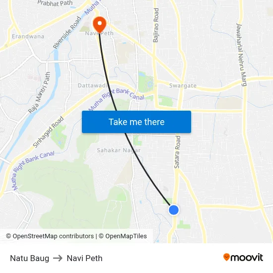 Natu Baug to Navi Peth map